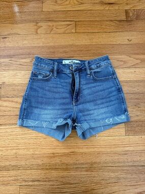 Hollister Medium Blue High-Rise Denim Shorts